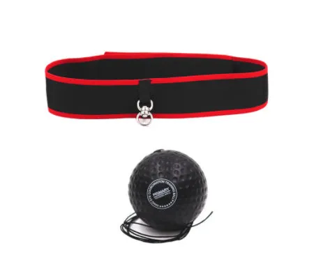 Boxing reaction ball set with PU ball, adjustable headband, and cloth bag for speed training