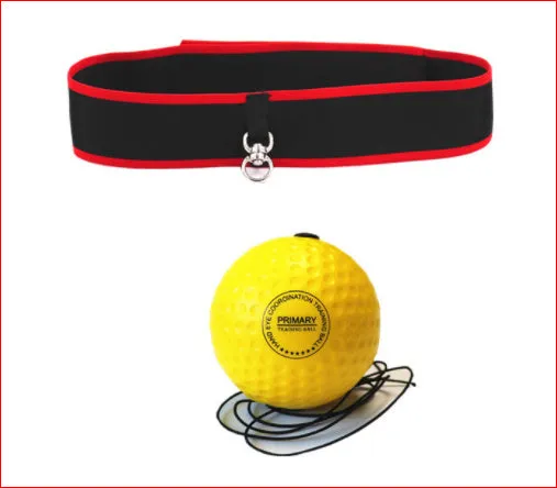 Boxing reaction ball set with PU ball, adjustable headband, and cloth bag for speed training