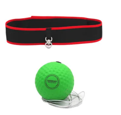 Boxing reaction ball set with PU ball, adjustable headband, and cloth bag for speed training