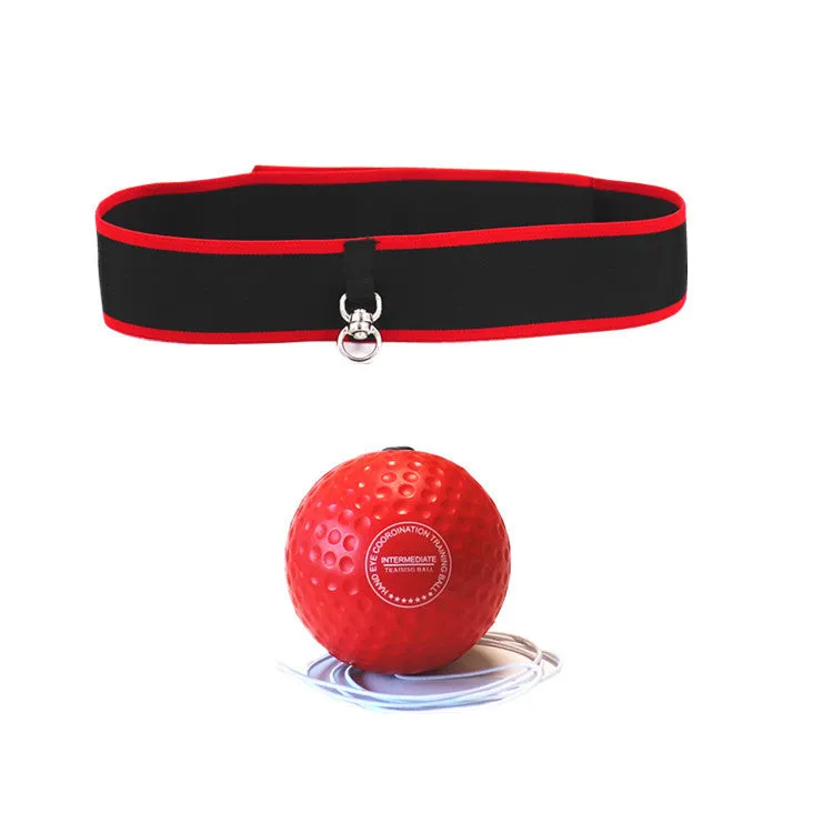 Boxing reaction ball set with PU ball, adjustable headband, and cloth bag for speed training