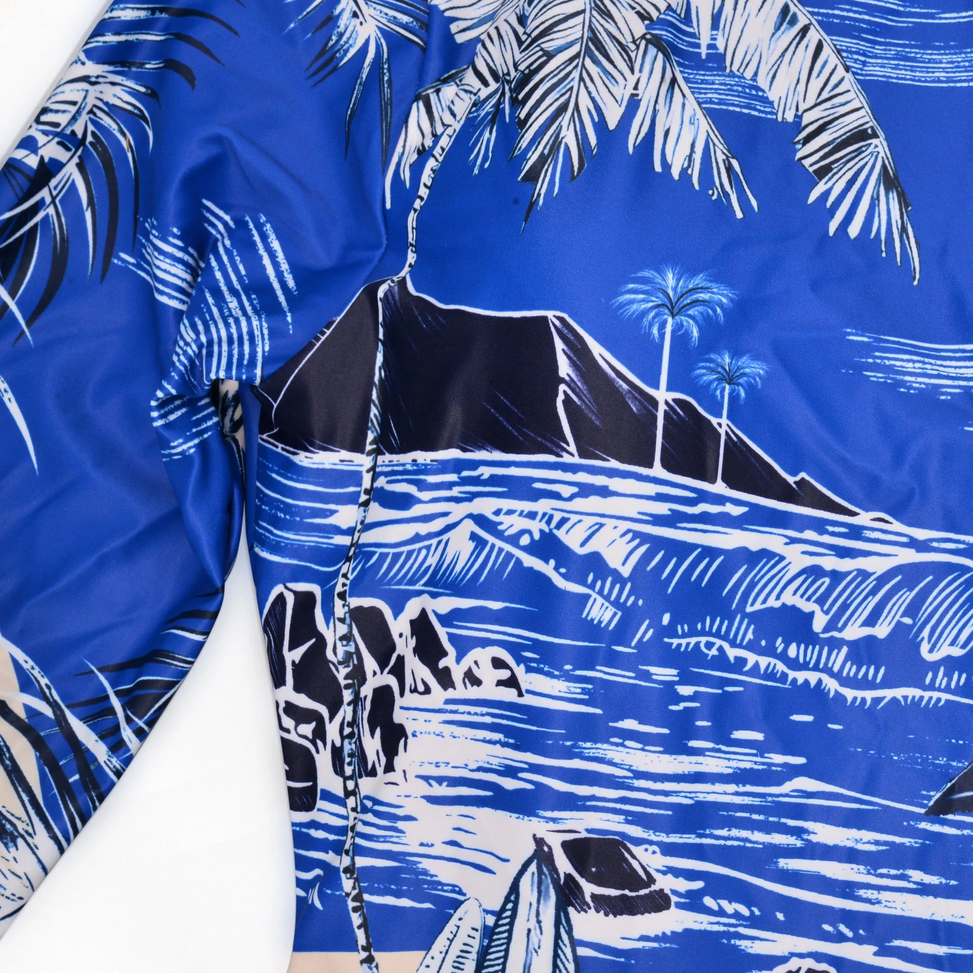 Women's one-piece printed long sleeve swimsuit in picture colour with backless design and high elasticity