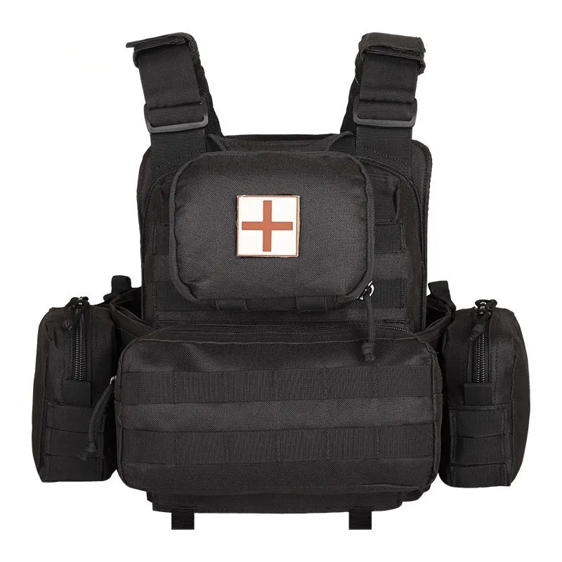 Camouflage polyester tactical vest for outdoor training and shooting sports