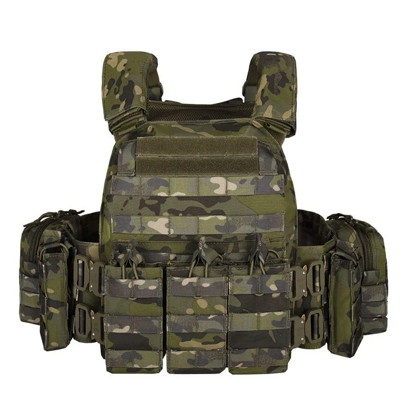 Camouflage polyester tactical vest for outdoor training and shooting sports