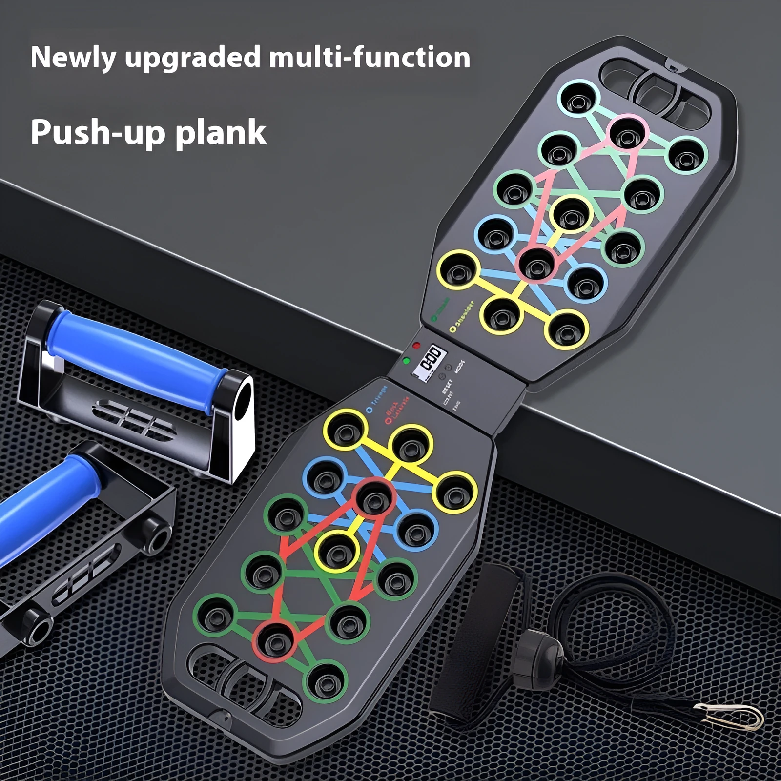 Home multifunctional push up training board with ABS construction and multiple hand positions for different exercises
