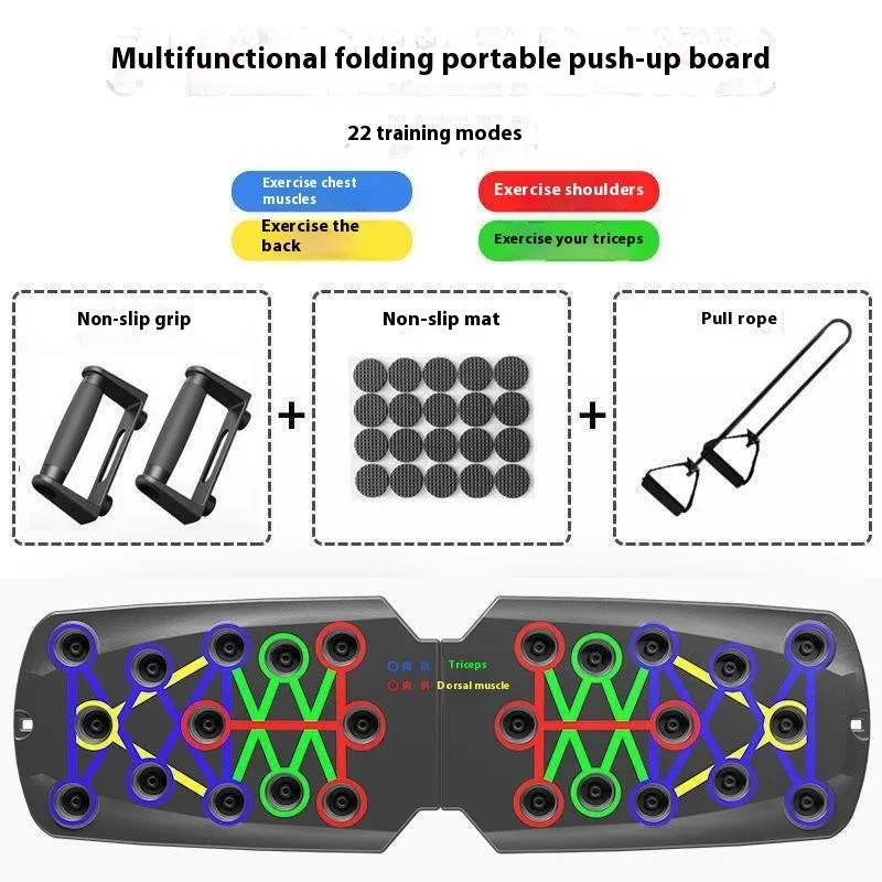 Home multifunctional push up training board with ABS construction and multiple hand positions for different exercises