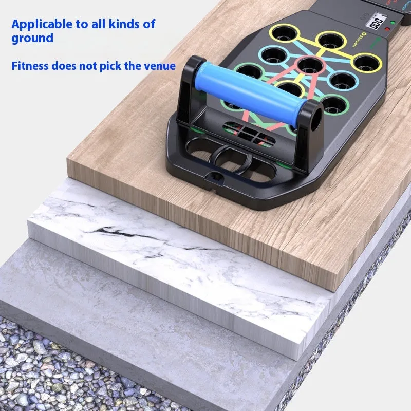 Home multifunctional push up training board with ABS construction and multiple hand positions for different exercises