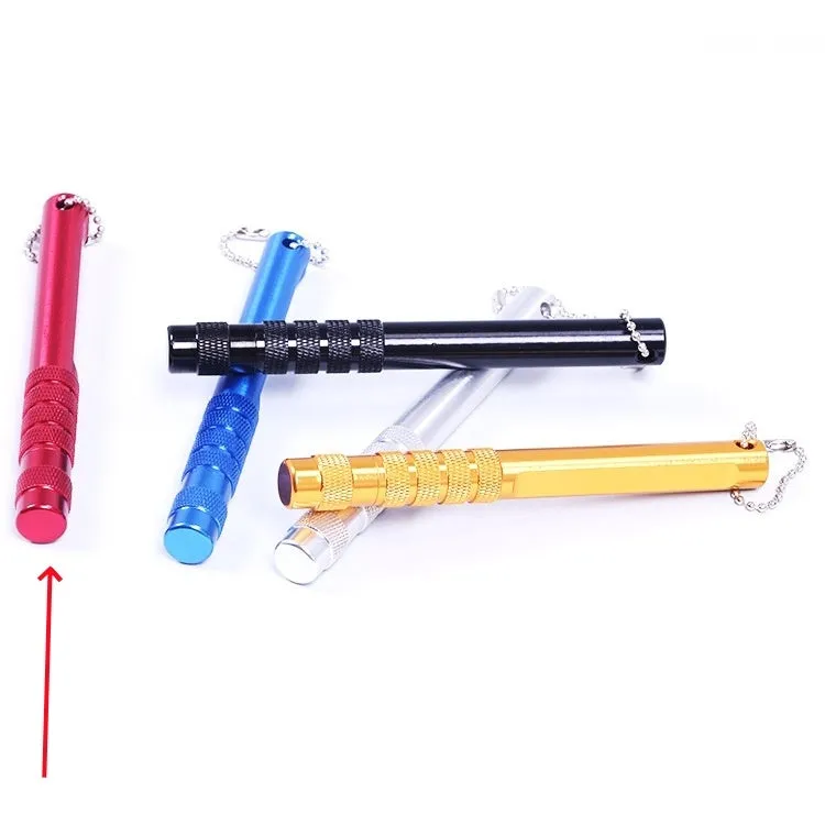 Pen-shaped aluminum alloy golf groove cleaner for iron clubs, 10.5cm long, available in white, yellow, red, blue, black
