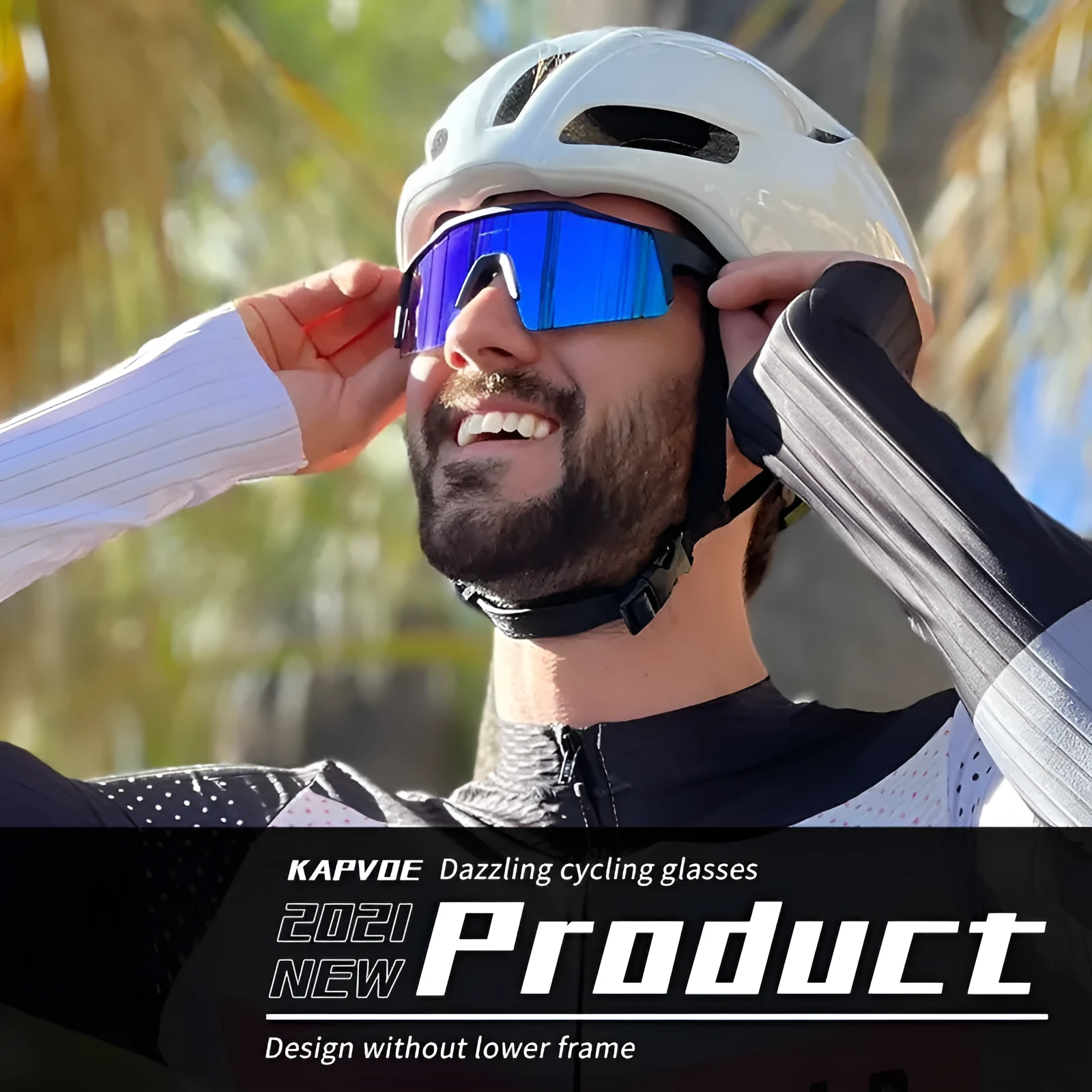TR90 semi-rimless cycling glasses with photo colour frame and 4 lens set for road and mountain bike riding