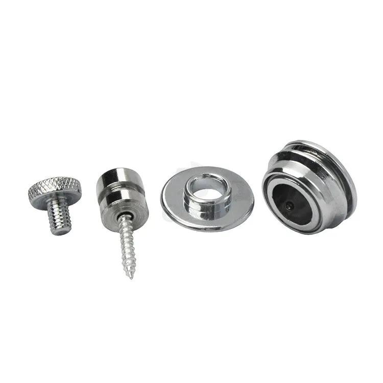 Metal non-slip anti-off back strap buckle for electric guitar or bass, silver, 4.2cm x 2.6cm x 2.6cm