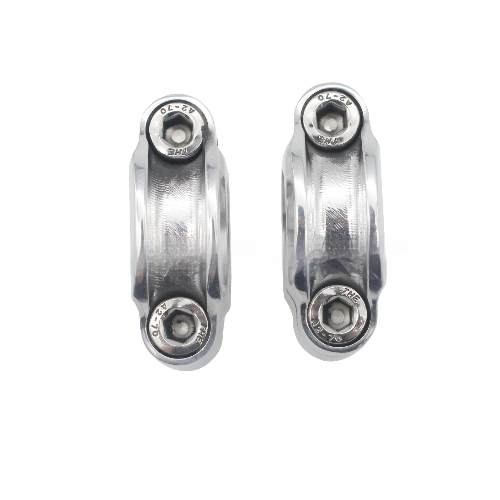 Silver aluminium universal motorcycle handle vertical plate set with 1 inch hole and 10mm bolt