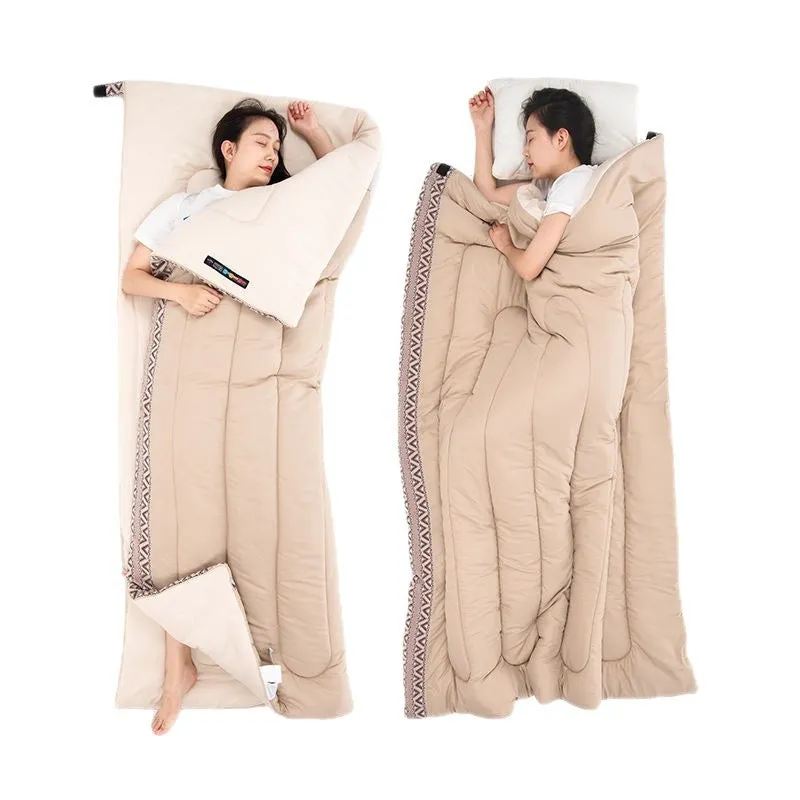 Adult four seasons camping sleeping bag in Jiangnan Spring colour with storage sack.