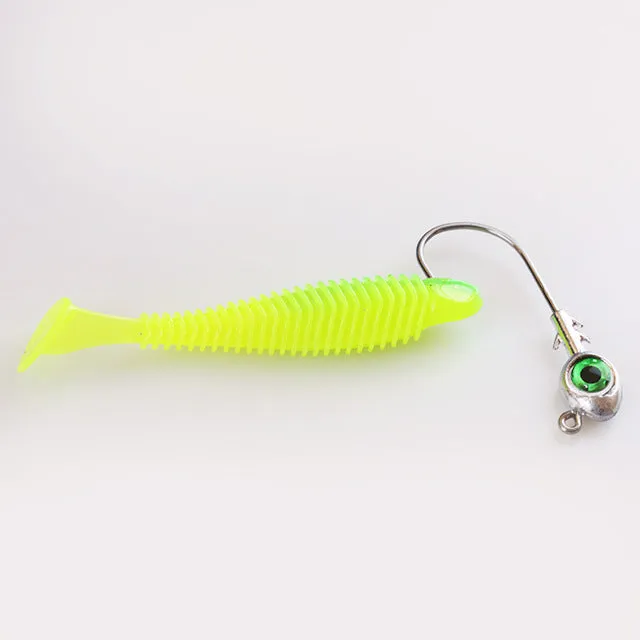 Cambrian Big Eye Fish Head Jig Hook with large painted eye in white, red, or green on a lead head, 5-14g