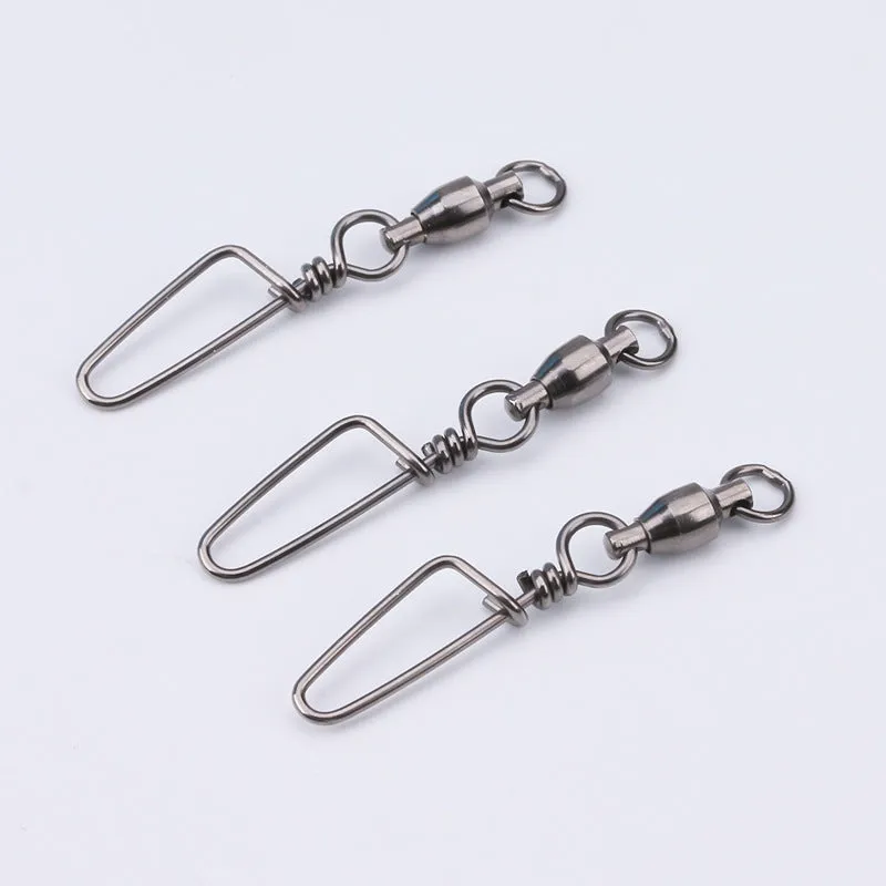 Fishing 8-shaped ring connector bearing swivel in copper, size 0 to 10, black and silver white colours