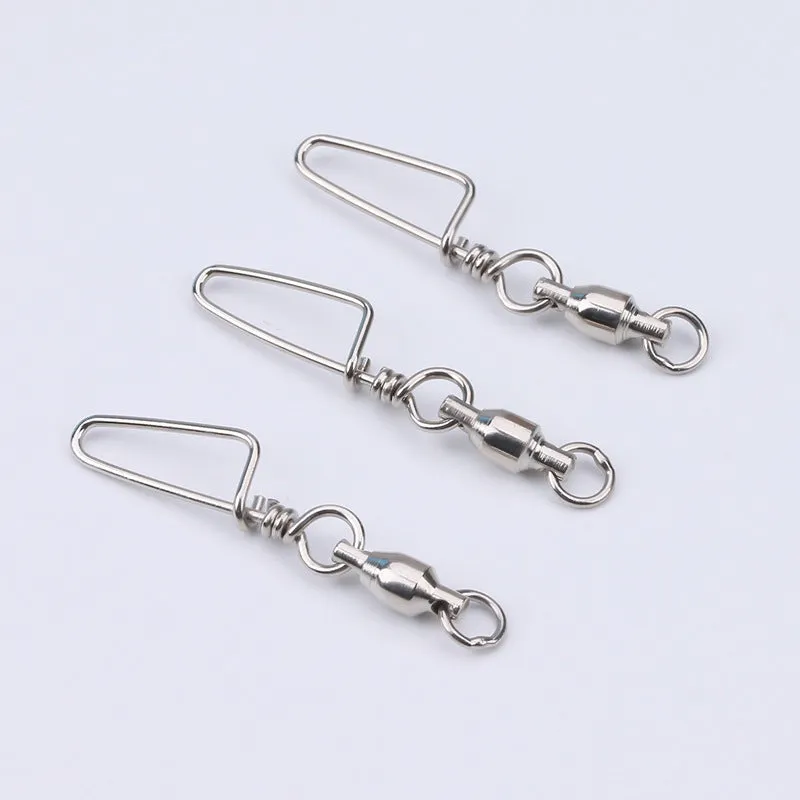 Fishing 8-shaped ring connector bearing swivel in copper, size 0 to 10, black and silver white colours