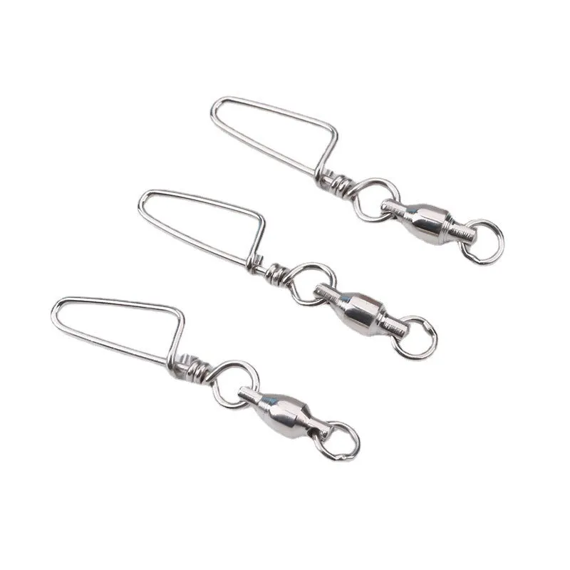 Fishing 8-shaped ring connector bearing swivel in copper, size 0 to 10, black and silver white colours