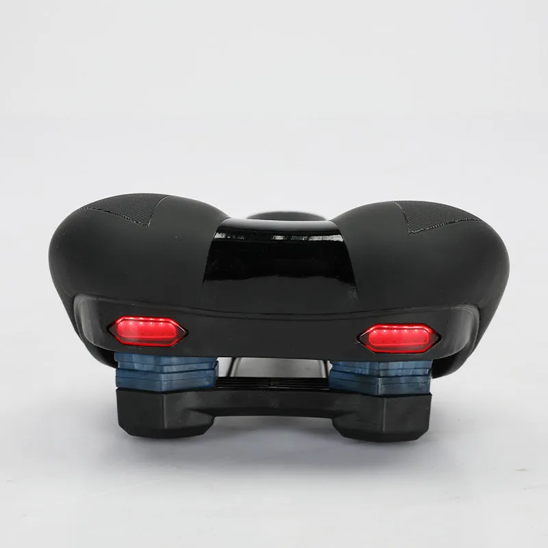 Mountain bicycle saddle cushion 26x18x6cm leather fabric silicone in black