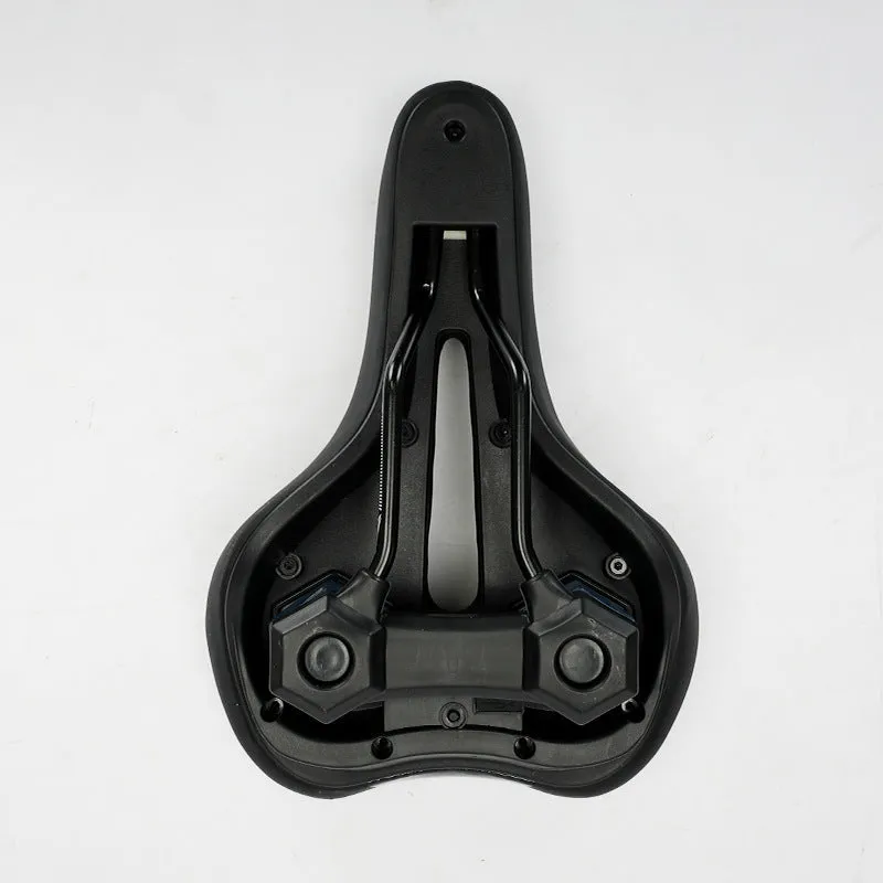 Mountain bicycle saddle cushion 26x18x6cm leather fabric silicone in black