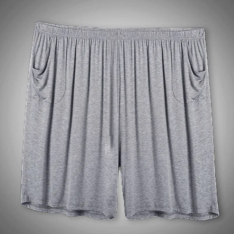 Plus-sized summer thin loose modal pants for overweight men, elastic waist, black colour, available in sizes L to 10XL