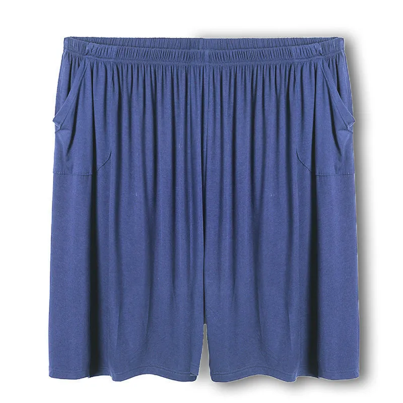 Plus-sized summer thin loose modal pants for overweight men, elastic waist, black colour, available in sizes L to 10XL