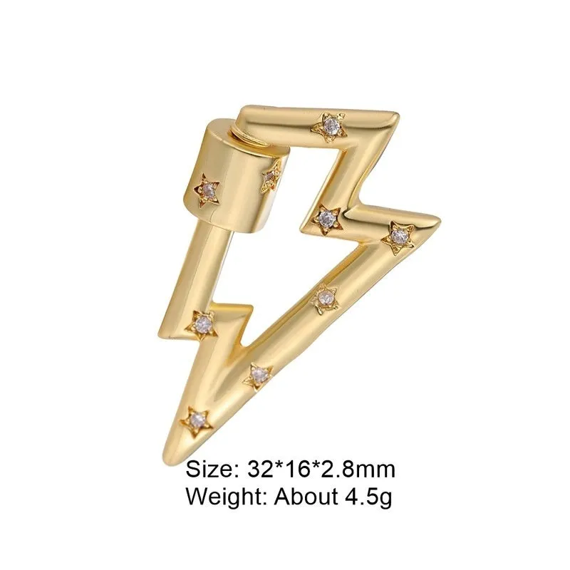Copper climbing buckle with electroplated gold finish, shown as a heart spring fastener.