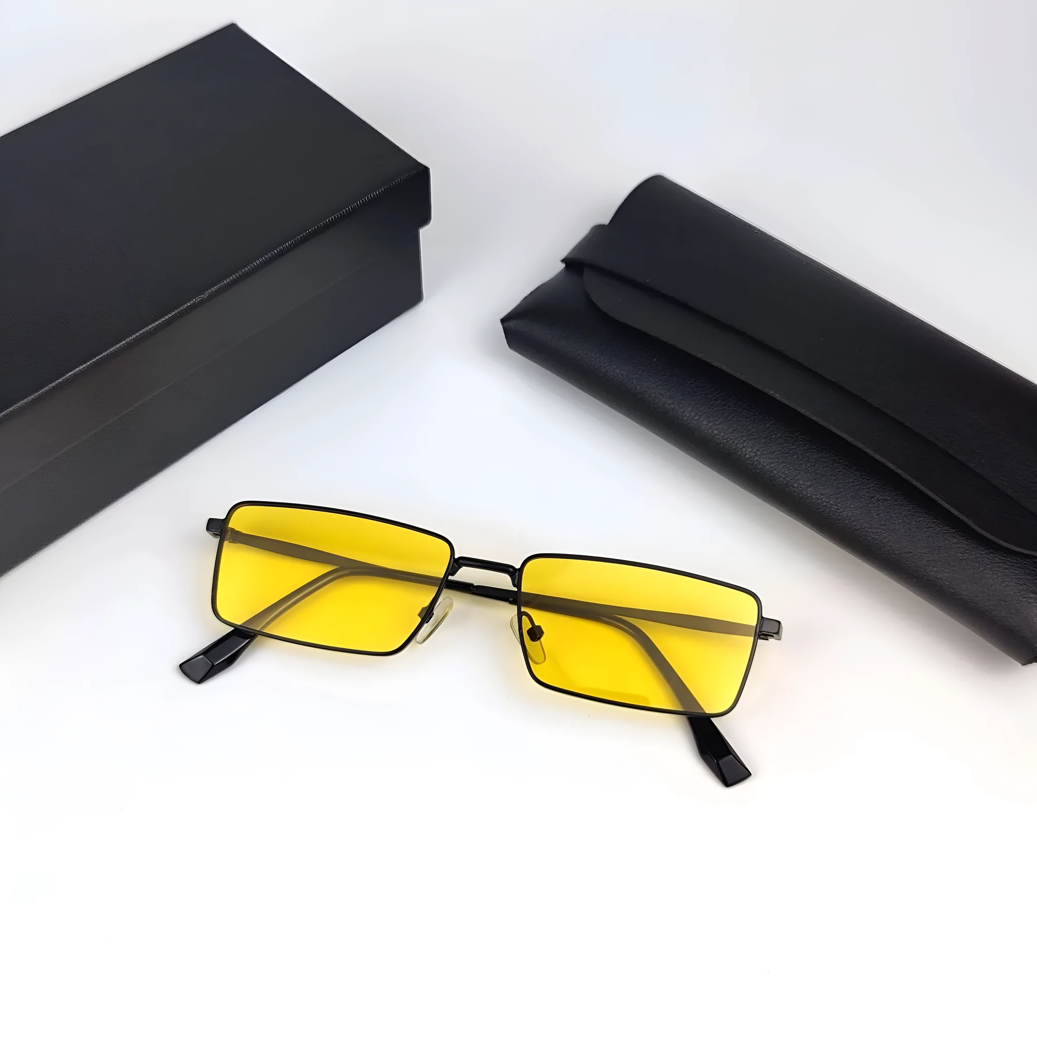Night super clear yellow film sunglasses for men, simple style for driving and fishing