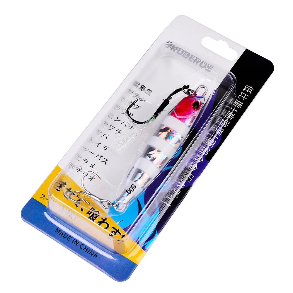 Luya metal submerged tossing lure with treble hook and iron plate in multiple weight options from 10g to 60g