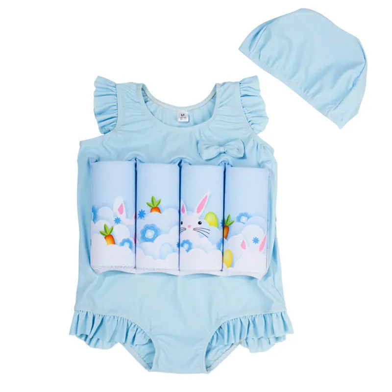Children's buoyancy swimsuit one-piece girl cartoon nylon swimming and wading suit size S-XXL
