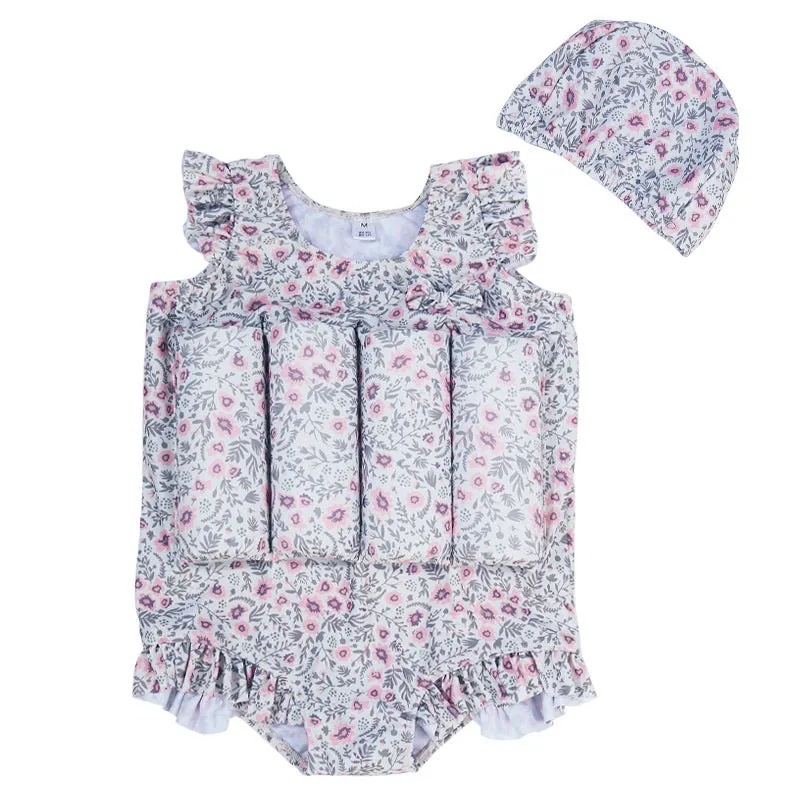 Children's buoyancy swimsuit one-piece girl cartoon nylon swimming and wading suit size S-XXL