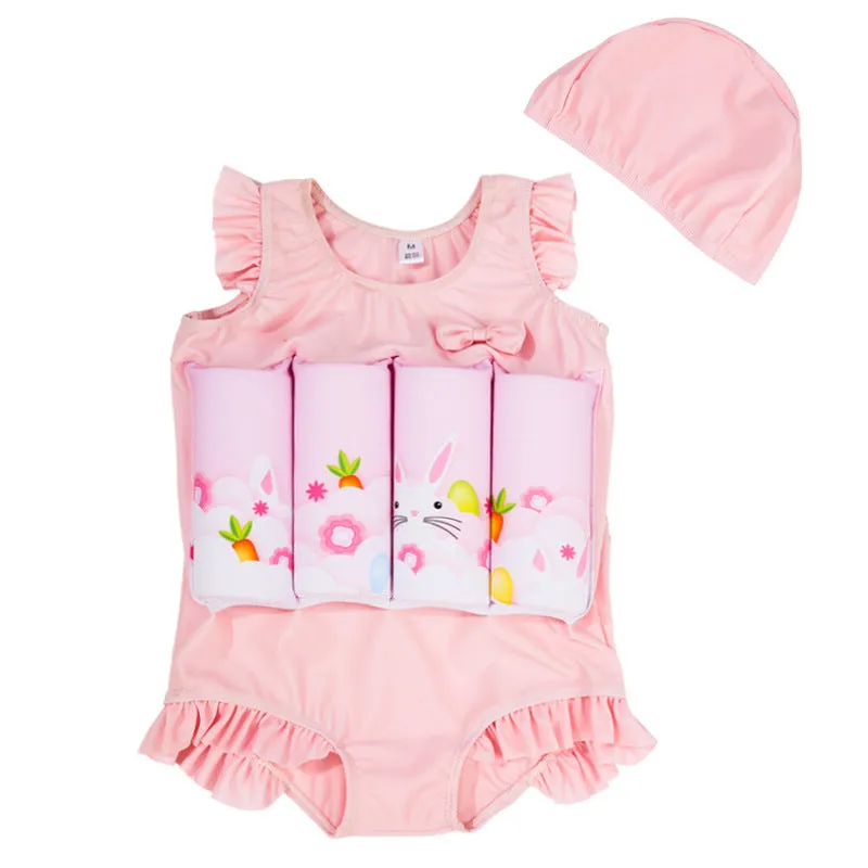 Children's buoyancy swimsuit one-piece girl cartoon nylon swimming and wading suit size S-XXL