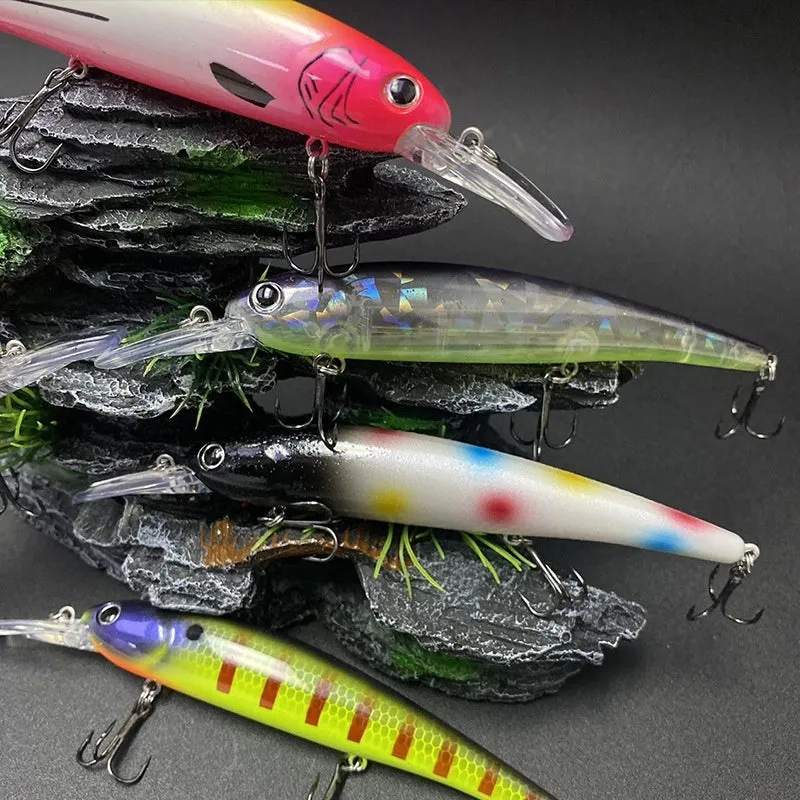 Deep diving long tongue plate floating minnow lure 145mm 16.8g in colour