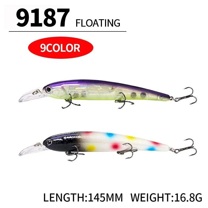 Deep diving long tongue plate floating minnow lure 145mm 16.8g in colour