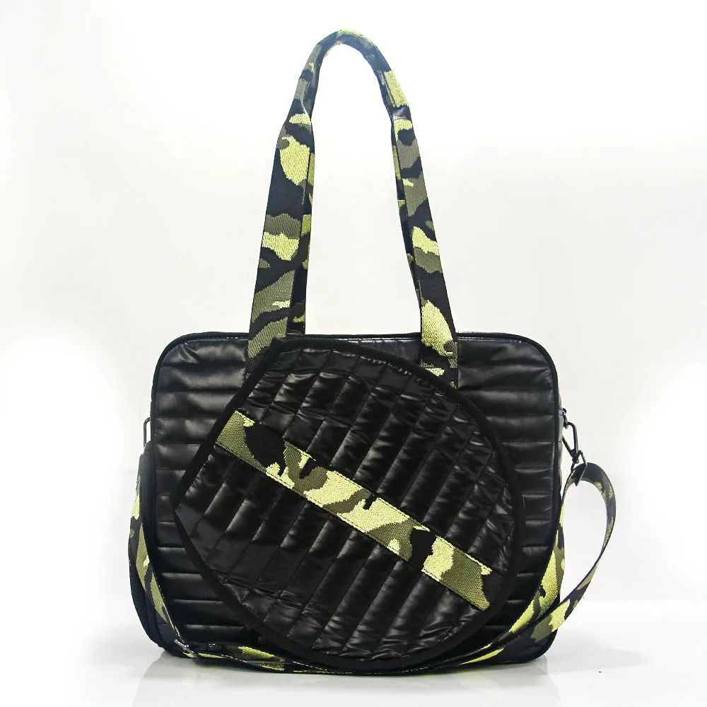 Fashion striped diving cloth tennis pack in horizontal square shape with single shoulder strap, available in multiple colours