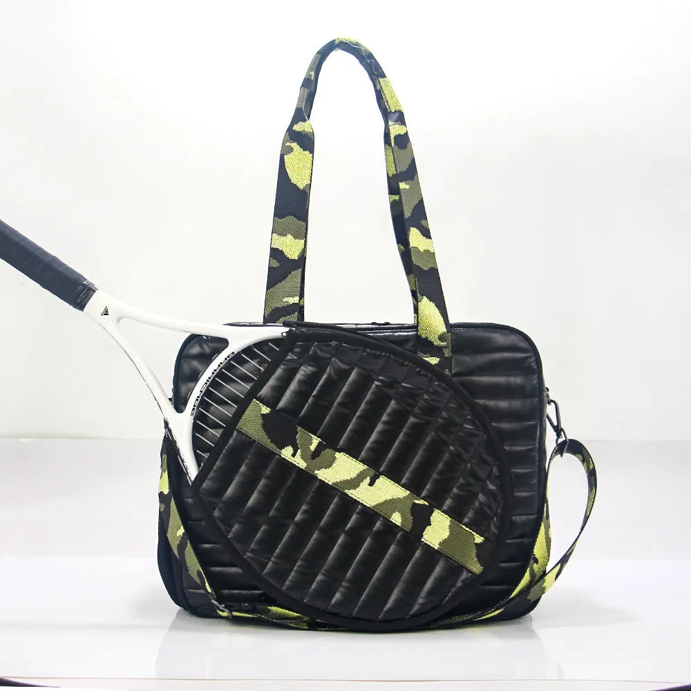 Fashion striped diving cloth tennis pack in horizontal square shape with single shoulder strap, available in multiple colours
