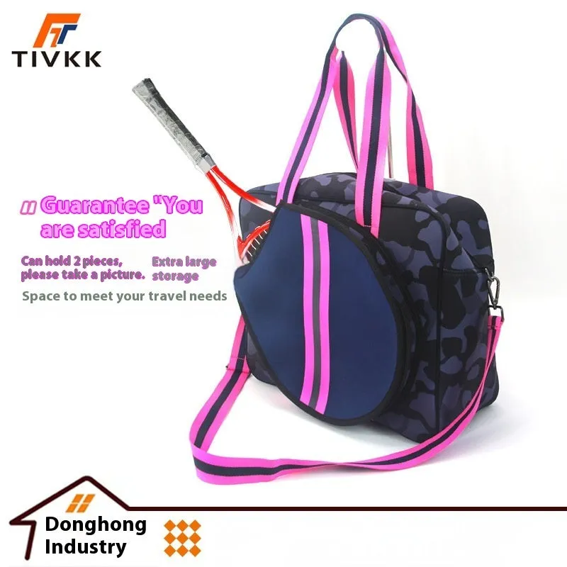 Fashion striped diving cloth tennis pack in horizontal square shape with single shoulder strap, available in multiple colours
