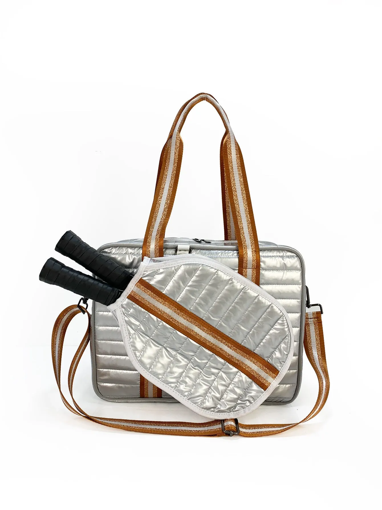 Fashion striped diving cloth tennis pack in horizontal square shape with single shoulder strap, available in multiple colours