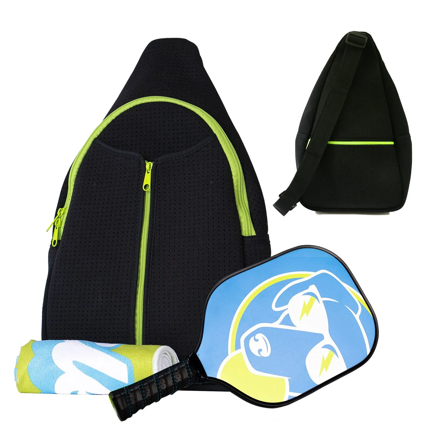 Fashion striped diving cloth tennis pack in horizontal square shape with single shoulder strap, available in multiple colours