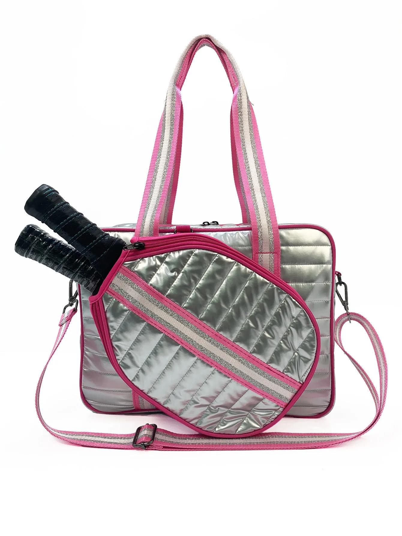 Fashion striped diving cloth tennis pack in horizontal square shape with single shoulder strap, available in multiple colours
