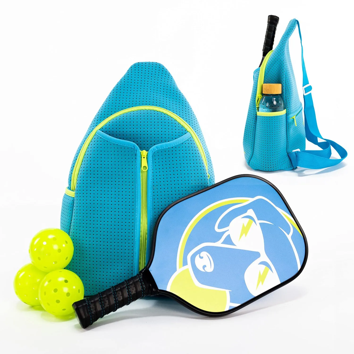 Fashion striped diving cloth tennis pack in horizontal square shape with single shoulder strap, available in multiple colours