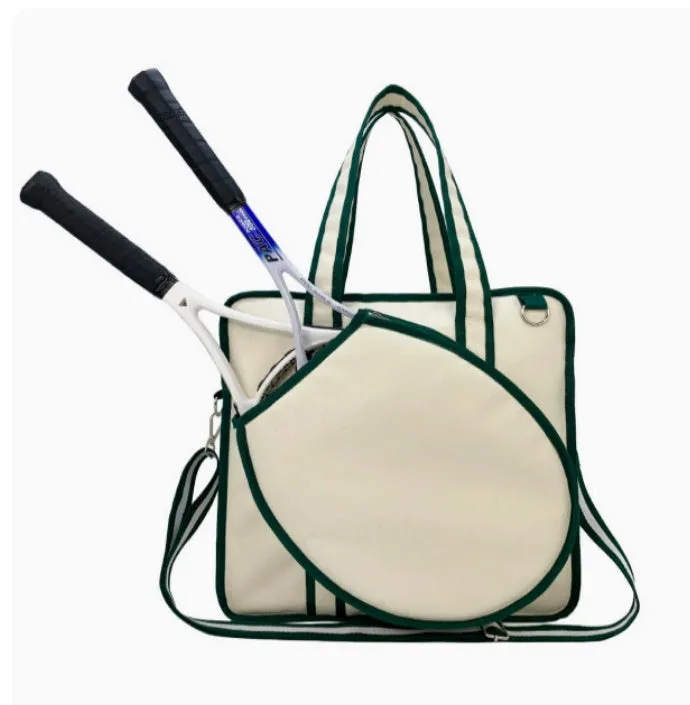 Fashion striped diving cloth tennis pack in horizontal square shape with single shoulder strap, available in multiple colours
