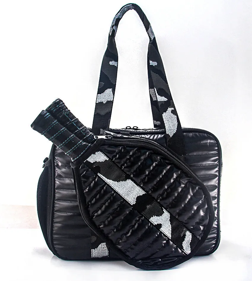 Fashion striped diving cloth tennis pack in horizontal square shape with single shoulder strap, available in multiple colours
