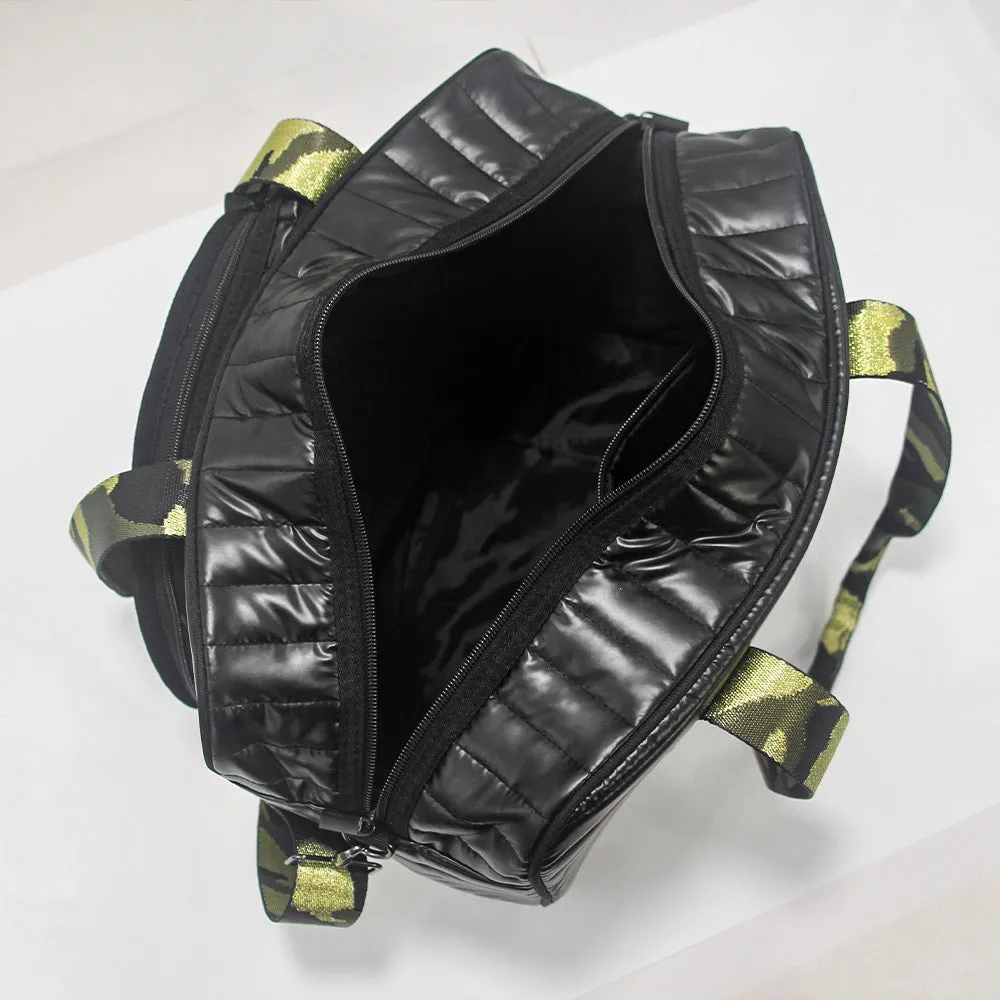 Fashion striped diving cloth tennis pack in horizontal square shape with single shoulder strap, available in multiple colours