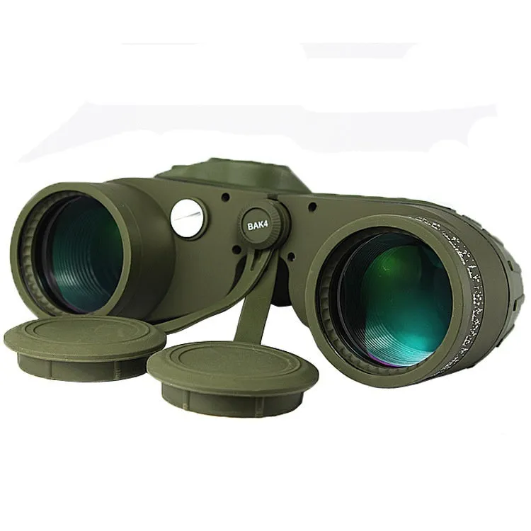 10x50 binocular telescope with compass in army green for outdoor navigation