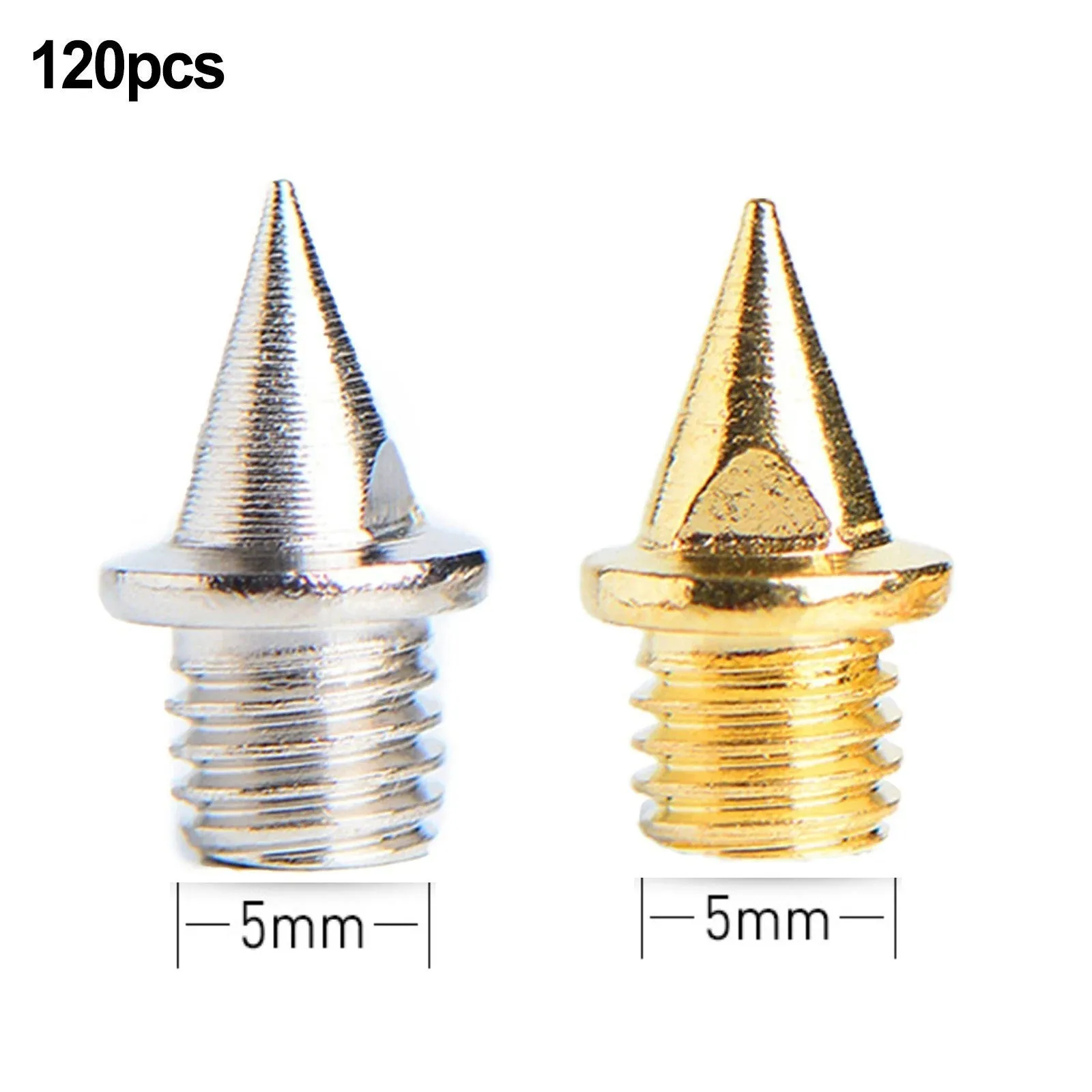 120-piece pack of gold and silver steel track and field running spikes