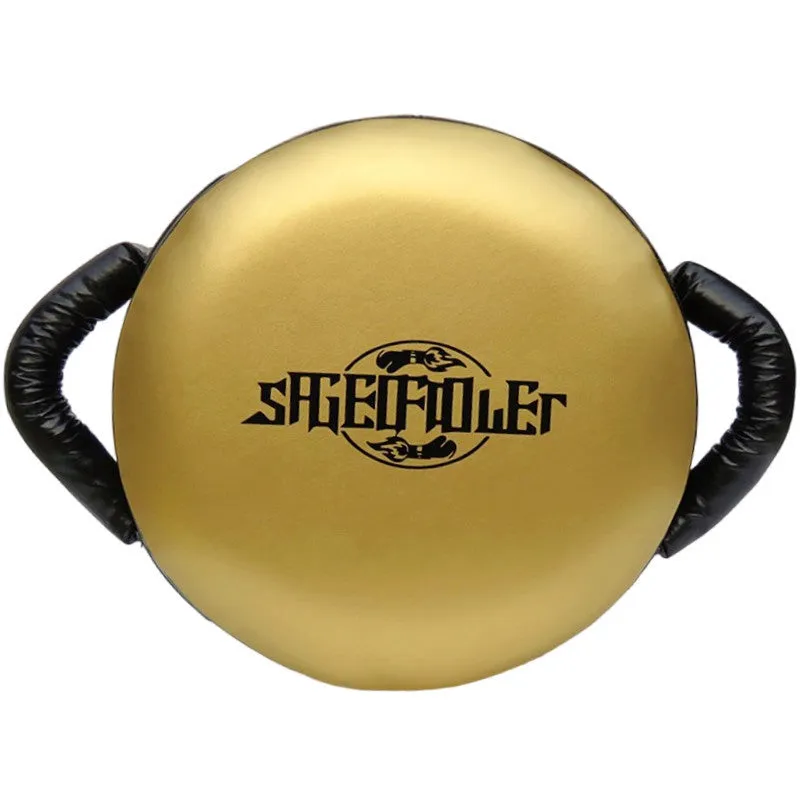 Boxing training shield target handheld PU punching pad in fluorescent green for speed and reflex drills