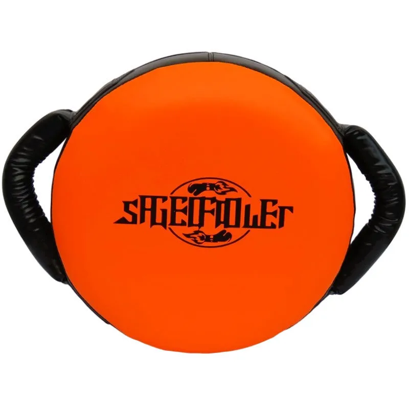 Boxing training shield target handheld PU punching pad in fluorescent green for speed and reflex drills