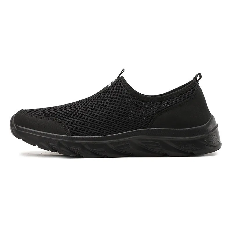 Large size casual mesh low-top sneakers for men in G836 Gray, EVA sole, round toe