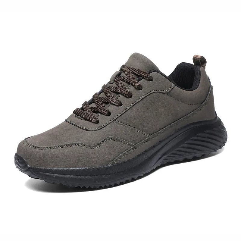 Men's casual running shoes black with mesh lining and EVA sole lace-up design