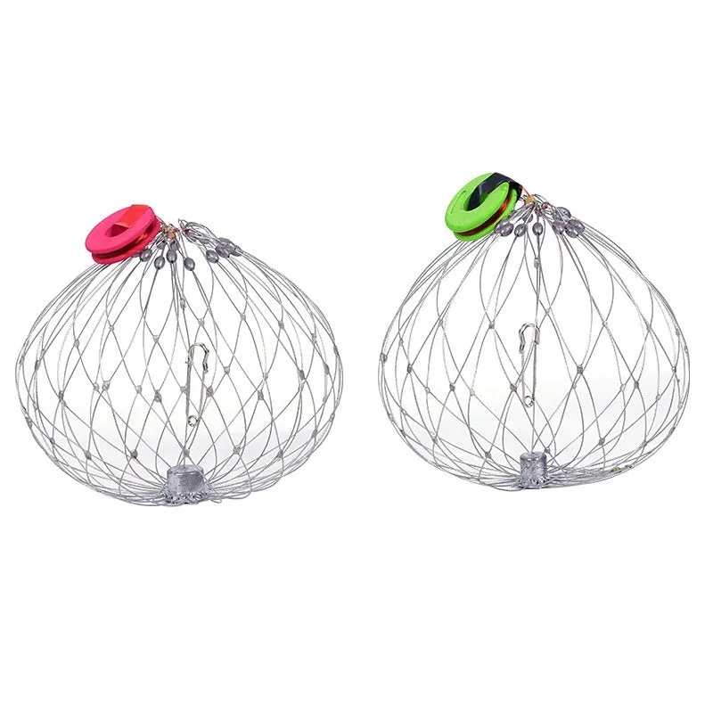 Stainless steel automatic opening and closing crab net with 20 steel wires, 52cm diameter, for blue crab fishing