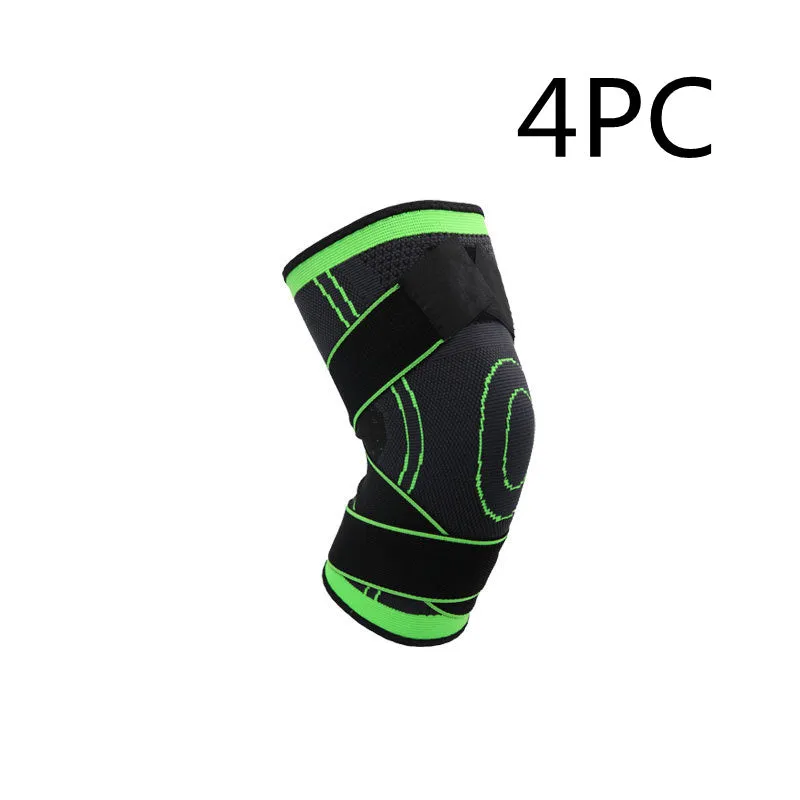 Red nylon knitted riding knee pad for cycling sports protection, size S