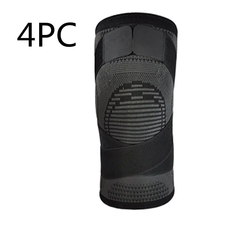 Red nylon knitted riding knee pad for cycling sports protection, size S
